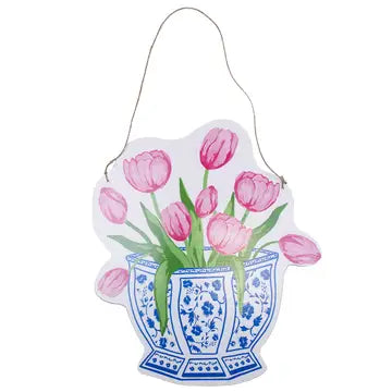 Pink Tulip Door Hanger