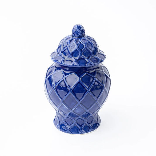 Navy Textured Ginger Jar