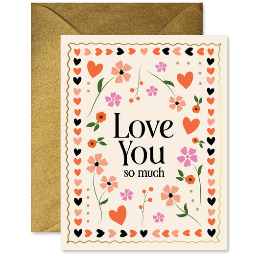 Love You Mosaic Floral Greeting Card